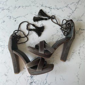 Joie Gray Suede Heels